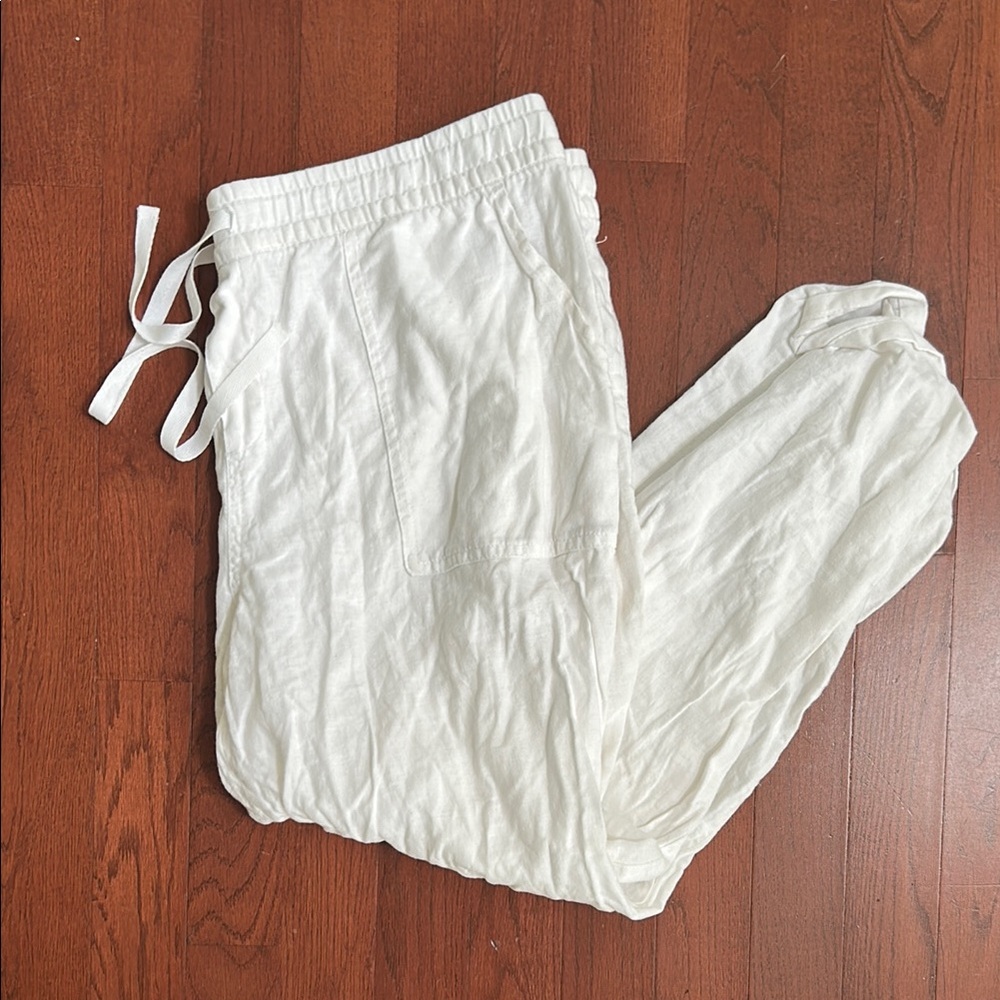 Women’s Old Navy White Jogger Linen Pants